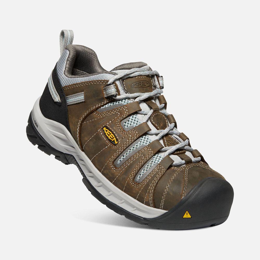 Keen Werkschoenen Dames Zwart Bruin - Flint Ii (Steel Toe) - 54796-WYQN